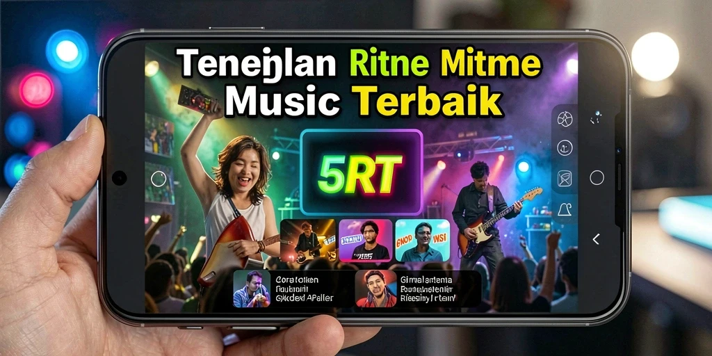 Screenshot 5RT menunjukkan pemain menikmati pengalaman musik yang interaktif.