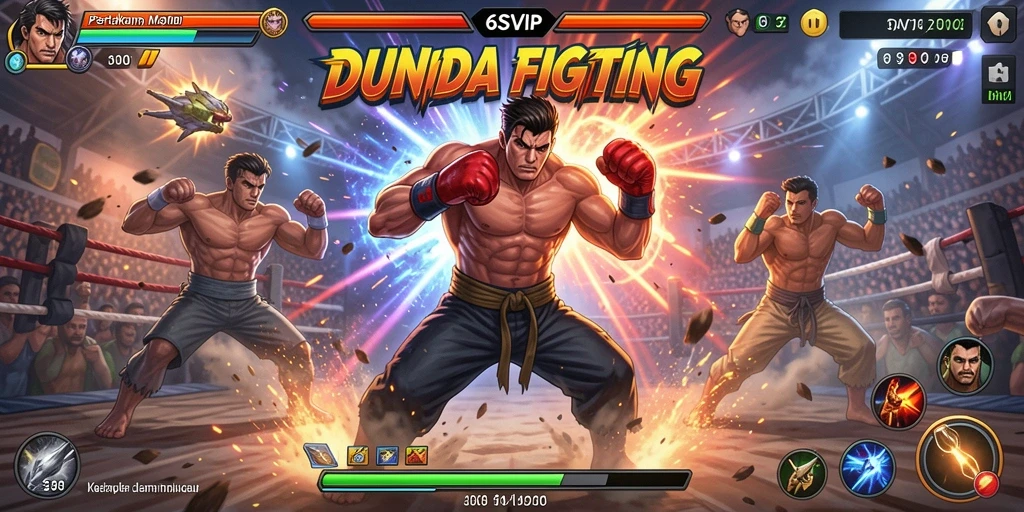 Tangkapan layar pertarungan epik dalam game Fighting 6SVIP.
