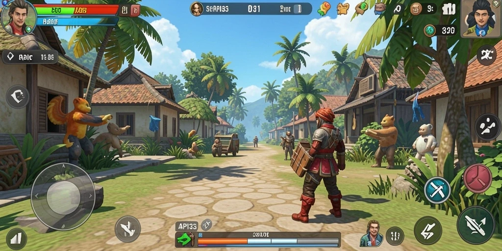 Screenshot utama API33 menampilkan gameplay simulasi yang mendalam dan interaktif.