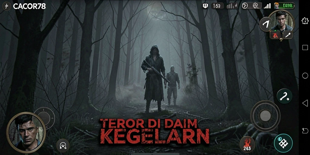 Tangkapan layar menampilkan gameplay menyeramkan dan menegangkan dari CACOR78.