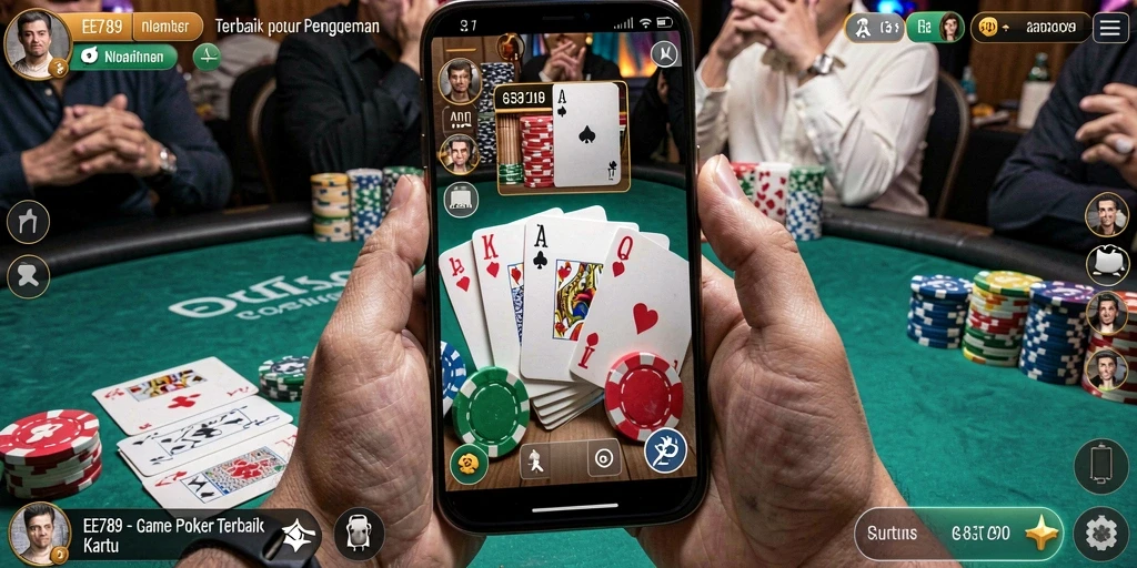 Tampilan permainan Poker seru di EE789 dengan antarmuka yang menarik.