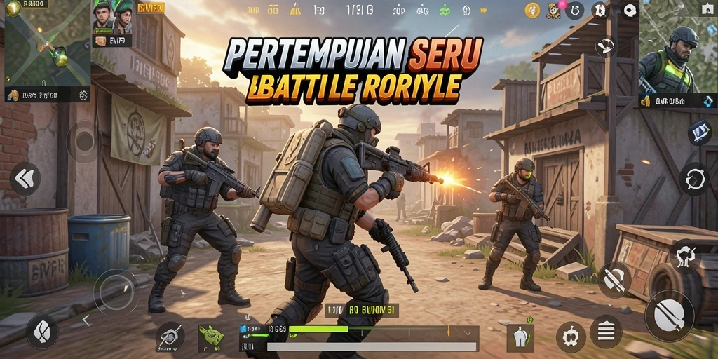Tampilan gameplay yang seru dalam pertempuran Battle Royale.