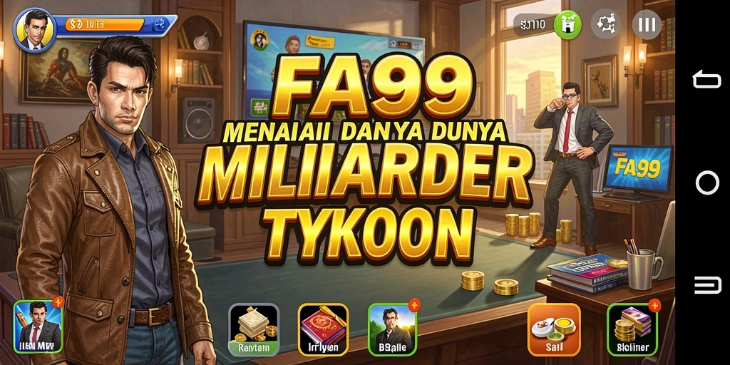 Tampilan menarik gameplay Tycoon FA99 saat membangun bisnis.
