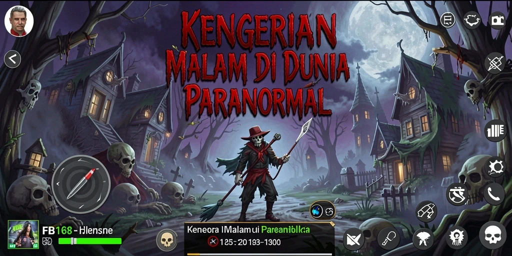 Screenshot gameplay menakutkan dari FB168 saat menjelajahi lokasi horor.