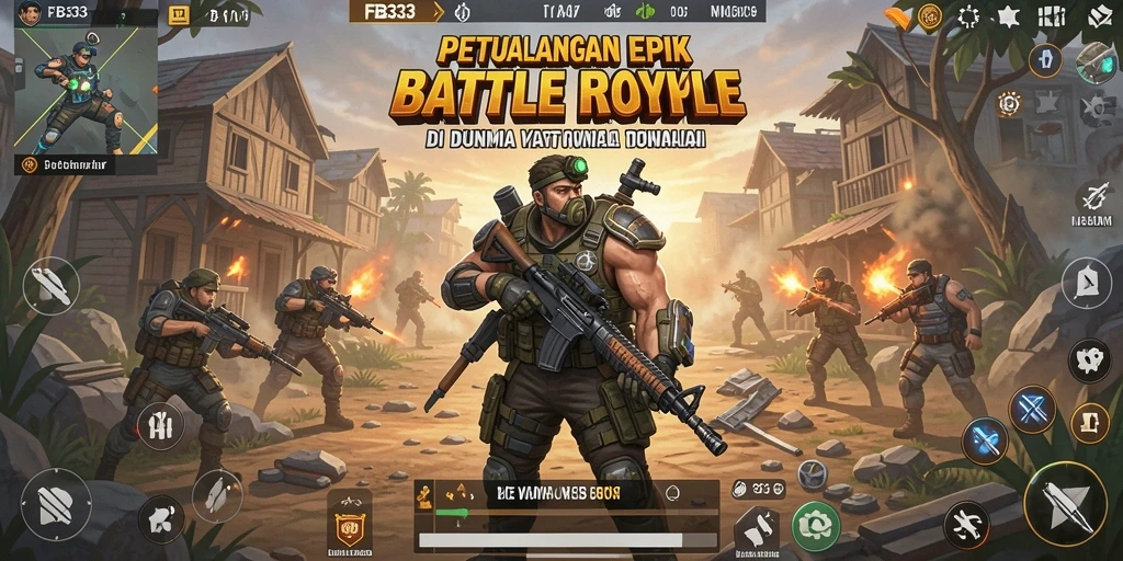 Tangkapan layar FB333 menunjukkan momen seru dalam battle royale.