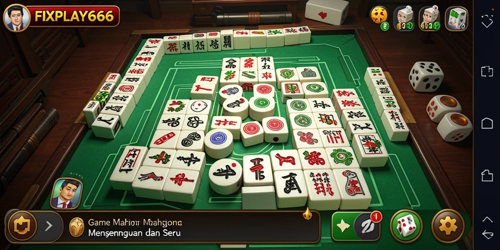 Tampilan gameplay FIXPLAY666 dengan berbagai tantangan Mahjong yang seru.