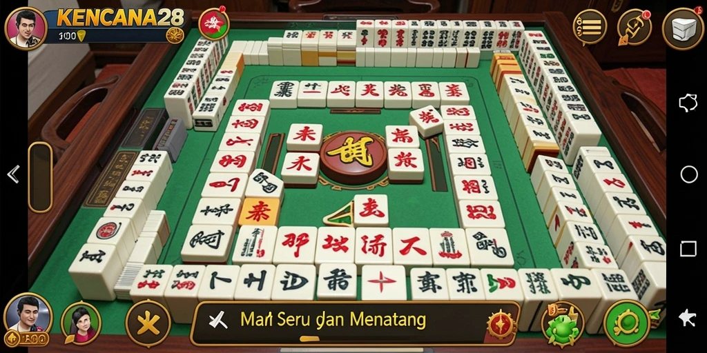 Tampilan gameplay KENCANA28 dengan tantangan Mahjong yang menarik.