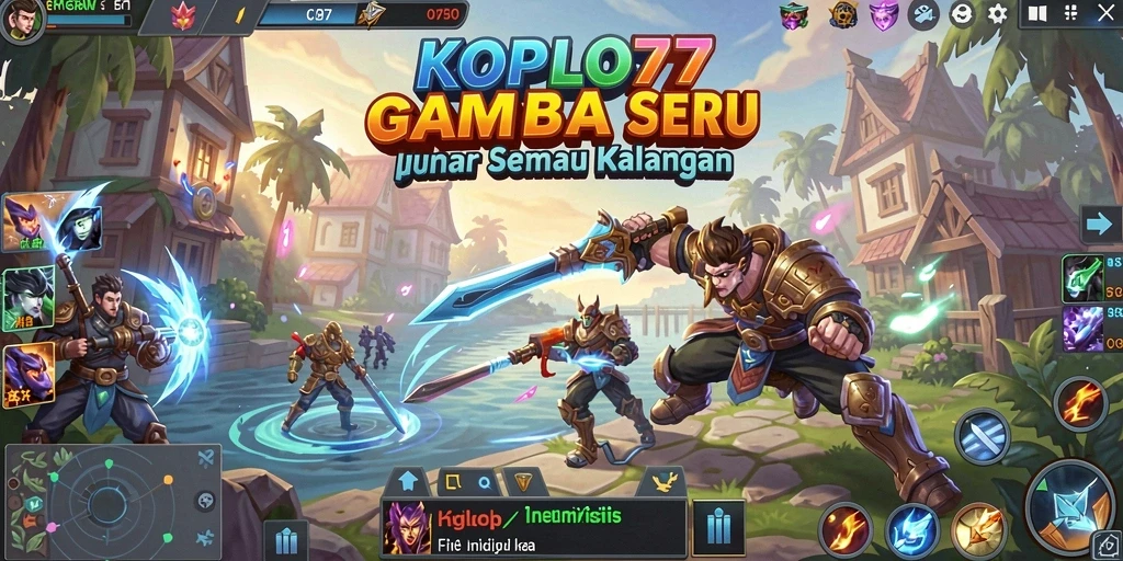 Tampilan gameplay MOBA KOPLO77 yang seru dan mendebarkan.