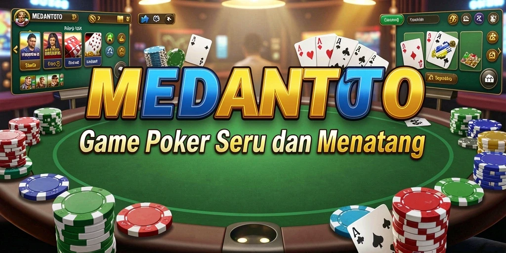 Tampilan utama gameplay seru permainan Poker MEDANTOTO.
