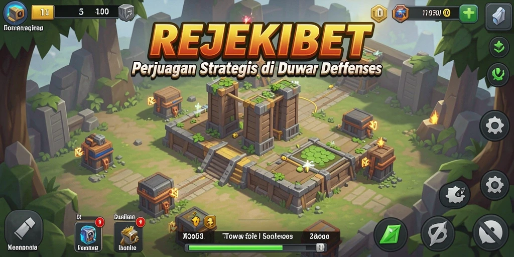 Tampilan menarik dari gameplay Tower Defense di REJEKIBET.