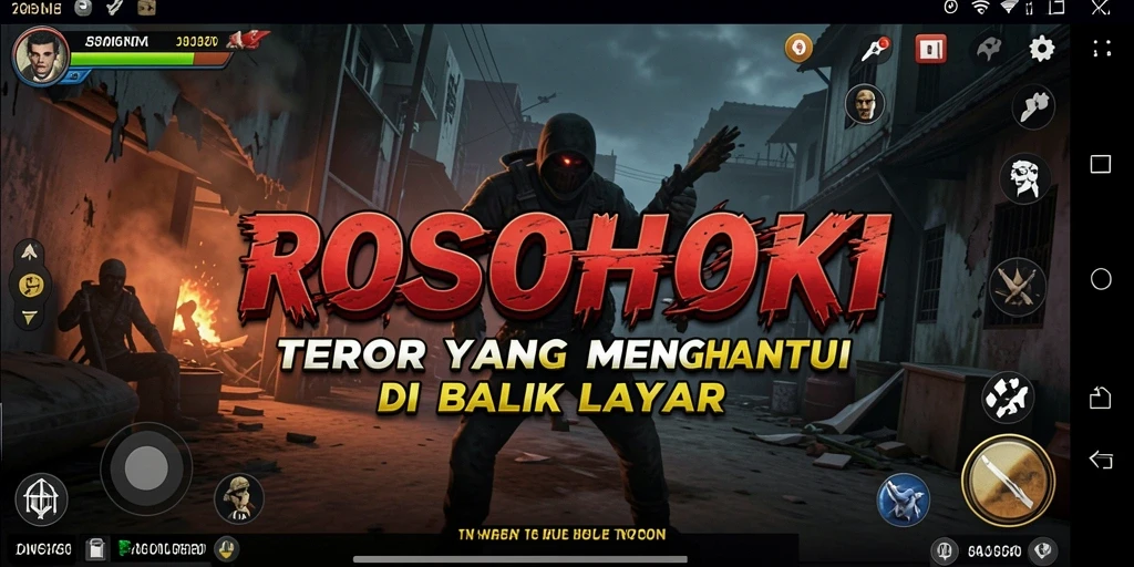 Tampilan gameplay menegangkan dari ROSOHOKI dengan suasana horor yang mendalam.