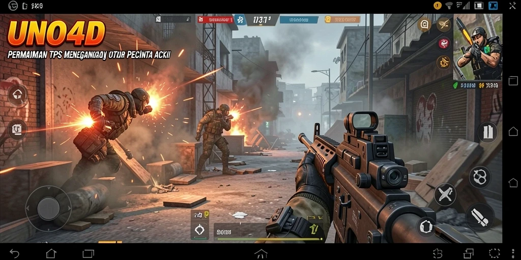 Screenshot gameplay UNO4D yang intens dan seru.
