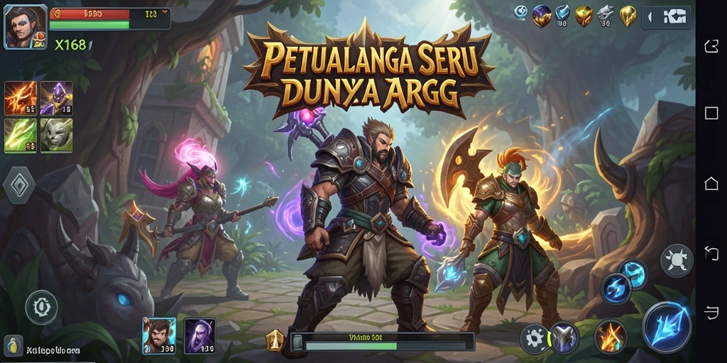 Screenshot menunjukkan aksi seru dalam pertarungan ARPG X168.